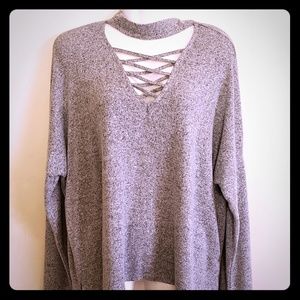 Soft choker sweater
